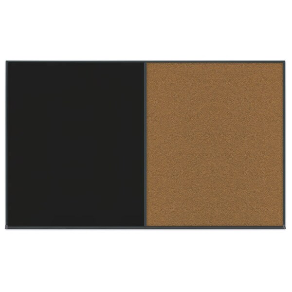 Double Door Radius Corkboard, 60"x36", Hea, UV7014RC-SATIN-RUBBER